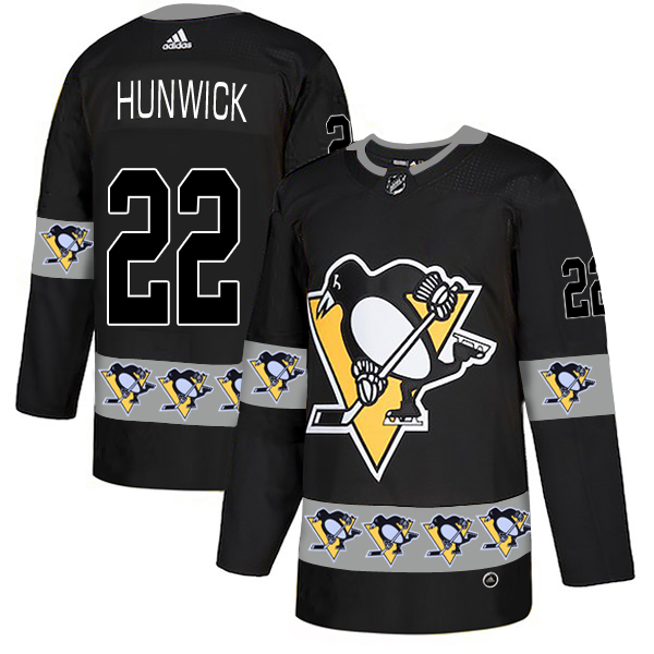 2019 Men Pittsburgh Penguins #22 Hunwick black Adidas NHL jerseys